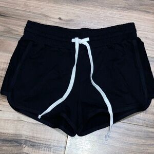 ZAFUL Black High Waisted Cotton drawstring short